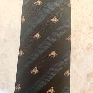 Atkinsons 100% silk men’s neck tie, stripped with horse print